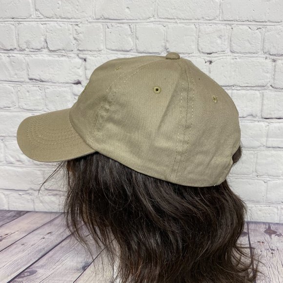 Dad Hat Cap Strap Back Light Brown France Embroidered Cotton One Size Fit Most - Picture 2 of 8